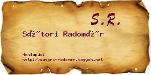 Sátori Radomér névjegykártya